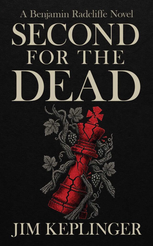 Second for the Dead cover featuring Red chess king torn apart by grape vines